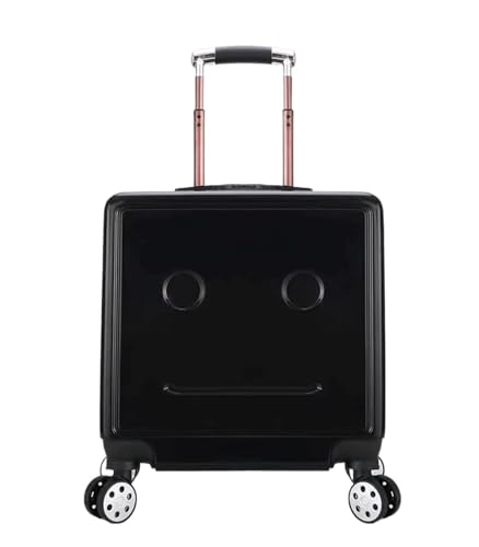 TOTIKI Koffer Gepäck, Verstellbarer Trolley-Koffer Für Reisen, Einsteigen, Zahlenschloss, Handgepäck Rollkoffer (Color : Svart, Size : 18inch) von TOTIKI