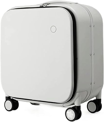 TOTIKI Koffer Gepäck-Boarding-Koffer Für Geschäftsreisen, Tragbare Gepäck-Koffer Mit Verstellbarem Hebel Rollkoffer (Color : White, Size : 18inch) von TOTIKI