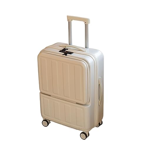 TOTIKI Koffer Gepäck Mit TSA-Schloss Und USB-Ladeanschluss, Kann Im Flugzeug Getragen Werden. Damenkoffer Rollkoffer (Color : White, Size : 20in) von TOTIKI