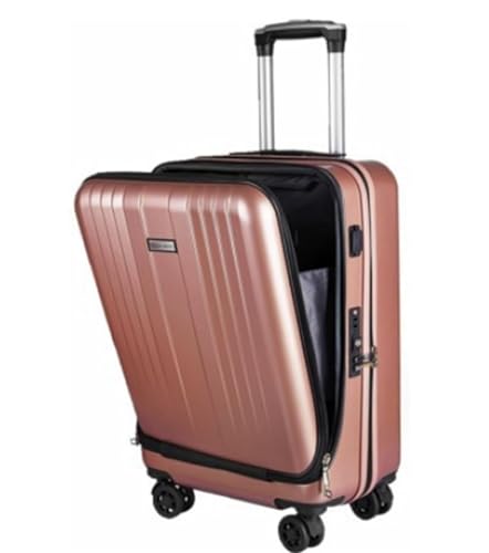 TOTIKI Koffer Koffer Mit Frontöffnung, Wiederaufladbar, Hartschalenkoffer Mit USB-Handgepäck, Überprüfter Koffer Rollkoffer (Color : A, Size : 28in) von TOTIKI