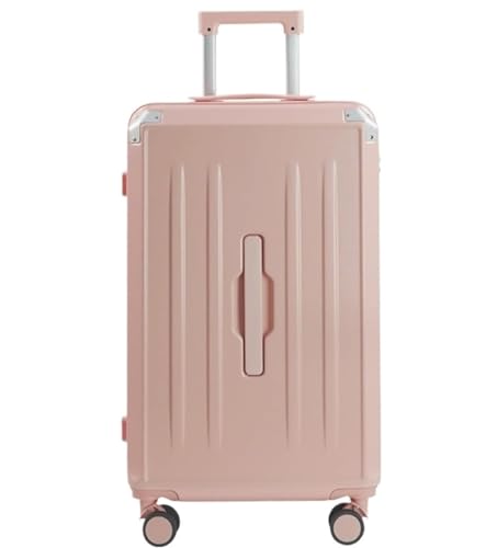 TOTIKI Koffer Koffer Mit Getränkehalter, USB-Spinnerrädern, Hartschalengepäck, Handgepäck Rollkoffer (Color : Rosa, Size : 20inch) von TOTIKI