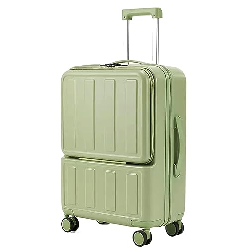 TOTIKI Koffer Koffer Mit USB-Ladeanschluss, Erweiterbares Gepäck Mit TSA-Zahlenschloss Rollkoffer (Color : Grün, Size : 20inch) von TOTIKI