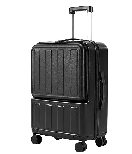 TOTIKI Koffer Koffer Mit USB-Ladeanschluss, Erweiterbares Gepäck Mit TSA-Zahlenschloss Rollkoffer (Color : Svart, Size : 20inch) von TOTIKI