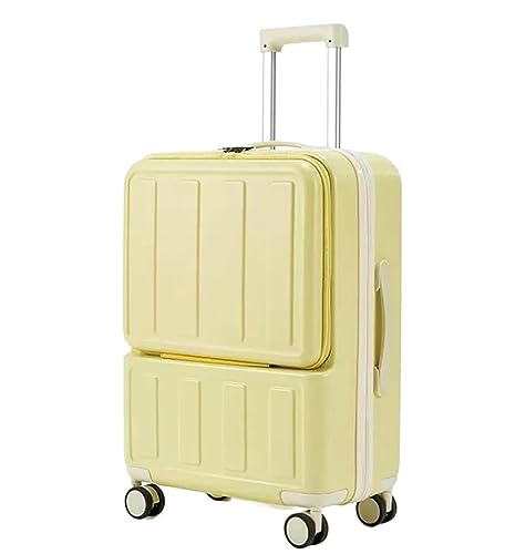 TOTIKI Koffer Koffer Mit USB-Ladeanschluss, Erweiterbares Gepäck Mit TSA-Zahlenschloss Rollkoffer (Color : Yellow, Size : 20inch) von TOTIKI