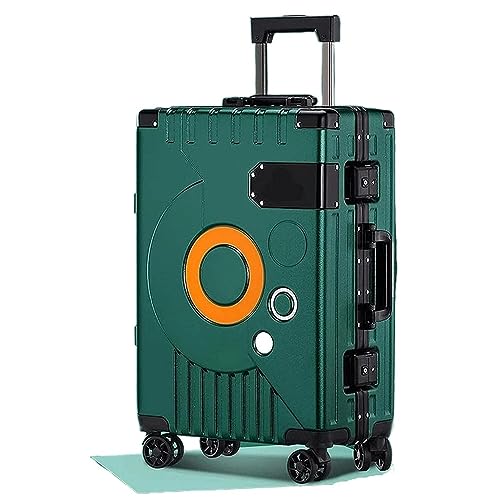 TOTIKI Koffer Leichter Koffer Mit TSA-Schloss, Universalrädern, Aluminiumrahmen, Handgepäck Rollkoffer (Color : Grün, Size : 24 inch) von TOTIKI