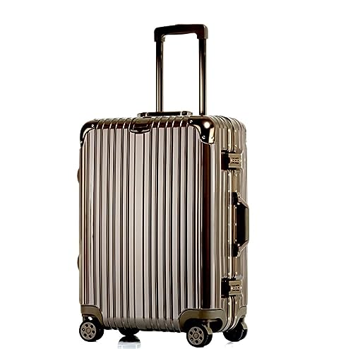 TOTIKI Koffer Reisegepäck-Koffer-Spinner Mit Rollen, Hartschalen-Handgepäckkoffer Für Die Reise Rollkoffer (Color : Brown, Size : 20in) von TOTIKI