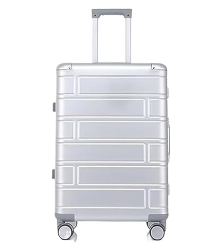 TOTIKI Koffer Reisekoffer Hartschalen-Handgepäck Mit Geräuschlosen Flugzeug-Spinnerrädern Rollkoffer (Color : White, Size : 20inch) von TOTIKI