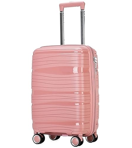 TOTIKI Koffer Reisekoffer Mit Spinnerrädern, Leichten Ergonomischen Griffen, Reisekoffer Rollkoffer (Color : Rosa, Size : 18inch) von TOTIKI
