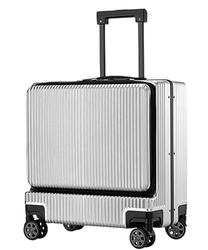 TOTIKI Koffer Vorne Öffnender Boarding-Koffer, Aufgegebenes Handgepäck, TSA-Code-Schloss Mit USB-Schnittstelle Rollkoffer (Color : A, Size : 18 in) von TOTIKI