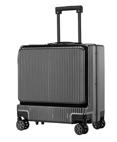 TOTIKI Koffer Vorne Öffnender Boarding-Koffer, Aufgegebenes Handgepäck, TSA-Code-Schloss Mit USB-Schnittstelle Rollkoffer (Color : B, Size : 18 in) von TOTIKI