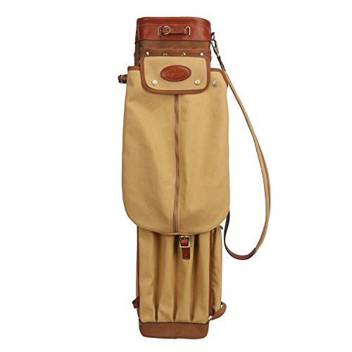 TOURBON Turbon Golftasche im Bleistift-Stil aus Leder und Segeltuch, Golf-Geschenke, Golftaschen von TOURBON
