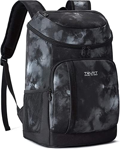 TOURIT Kühler Rucksack Leichter Rucksack 28L mit Flaschenöffner Hält 30 Dosen, Schwarz von TOURIT