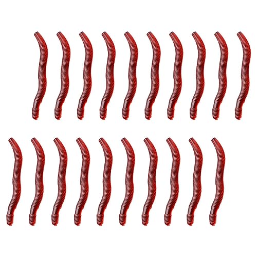 TOYANDONA 150 Stück Angeln Weichköder Forelle Wurm Silikon Gefälschte Angelköder Köder Würmer Zum Angeln Outdoor-Zubehör (Rot) von TOYANDONA