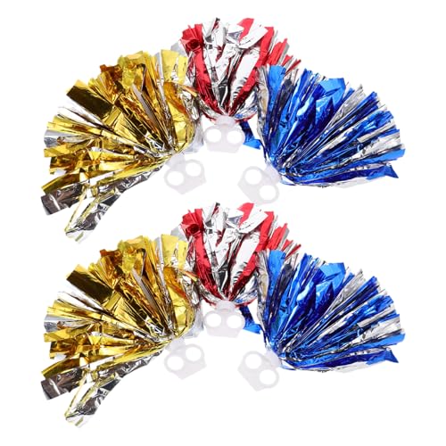TOYANDONA 6 Stück Sportteam Pompons Mit Schlagstockgriff Cheerleading Pompons Cheerleading Team Sport Partygeschenke Spirit Shaker Kunststoff Cheer Cheer Zeug Pom Poms von TOYANDONA