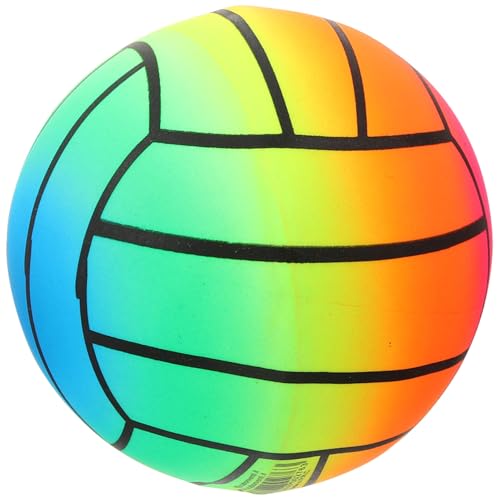 TOYANDONA Aufblasbarer Volleyball Ball mit Regenbogenfarben Dicker PVC Beachball für Vielseitiges Outdoor Strand Pool und Garten Leicht zu Transportieren und Wiederverwendbar von TOYANDONA