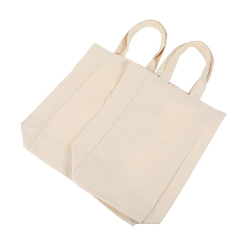 TOYZFRIENDY 2 Stück Canvas Weintasche Tragbare Weinflaschen Tragetasche aus Robustem Canvas Flaschenträger für Weinflaschen Wiederverwendbarer Wein geschenkbeutel Maße Beige von TOYZFRIENDY