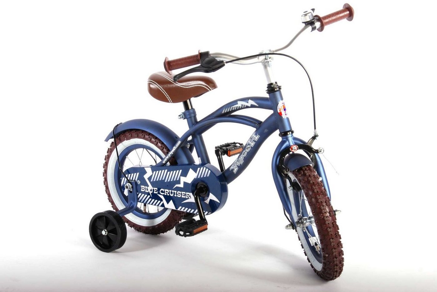 TPFSports Kinderfahrrad Volare Cruiser 12 Zoll Rücktritt und Handbremse, 1 Gang, (Jungs Fahrrad - Rutschfeste Sicherheitsgriffe), Kinder Fahrrad 12 Zoll mit Stützräder - Kinder Jugend Fahrrad Blau von TPFSports
