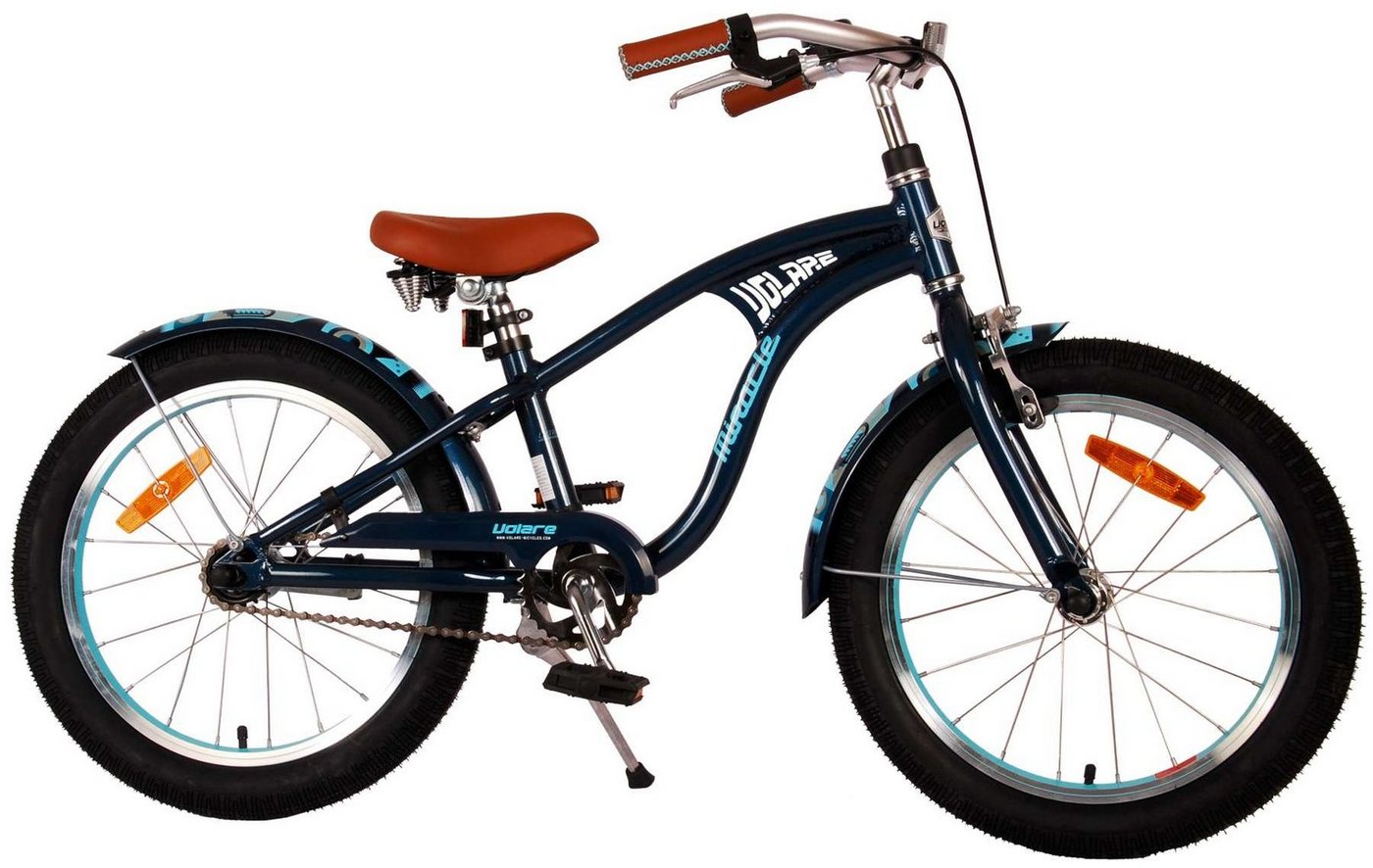 TPFSports Kinderfahrrad Volare Miracle 18 Zoll Rücktritt und Handbremse, 1 Gang, (Jungsfahrrad - Jungen Kinderrad - ohne Schaltung - Sicherheitsgriffe), Kinder Fahrrad 18 Zoll mit Ständer - Kinder Jugend Fahrrad Mattblau von TPFSports