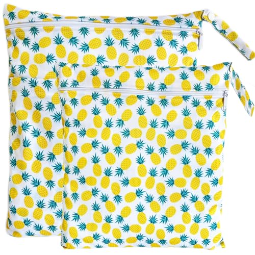 TRASUN Wetbag Kindergarten Nasstasche Windel Taschen Schwimmsachen Nassbeutel Nasse und Trocken Wickeltasche 2er Wasserdicht Waschbar Nassbeutel Organiser für Kleinkind von TRASUN