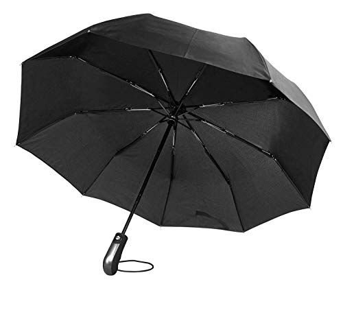 Regenschirm Schirm Taschenschirm Umbrella Trekkingschirm Wanderregenschirm Sturmfest Herren, windfest 150 km/h wasserabweisend Teflon-Beschichtung klein leicht transparent 95 cm TRAVANDO von TRAVANDO