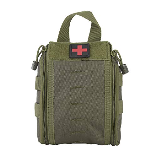 TREETDOBV Tragbare Reisetasche für Den Außenbereich, Notfall-Überlebenstasche, Tasche für Gerettete Medikamente, Überlebens-Erste-Hilfe-Kasten, Persönlich, Tasche für die Notfallversorgung,(OD Grün) von TREETDOBV