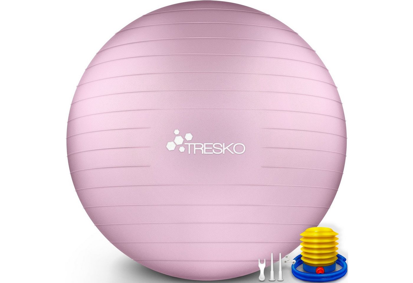 TRESKO Gymnastikball mit GRATIS Übungsposter inkl. Luftpumpe Yogaball, BPA-Frei Sitzball Büro Anti-Burst inkl. Luftpumpe, Fitnessball von TRESKO