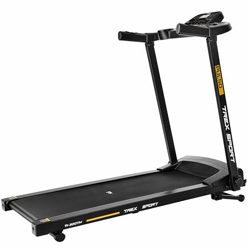 TREX SPORT Elektrisches Laufband für zuhause TX-500TM PULSO | Laufband klappbar bis 12 km/h, LCD-Display, 2 PS | Treadmill mit 12 voreingestellten Programmen von TREX SPORT