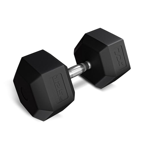 TREX SPORT Hexagon Hanteln | gummierte Kurzhanteln 2,5kg-20kg mit verchromten Griff | Hanteln Dumbbells (1x12,5 kg) von TREX SPORT