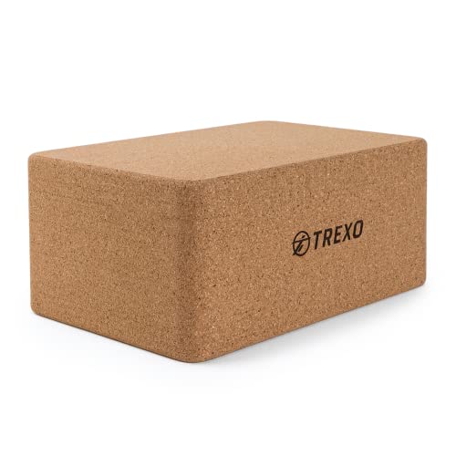 TREXO Natural Cork Yoga Cube mit Stable Pilates Practice Support Meditation Organic Block High Quality Block YB-100 von TREXO
