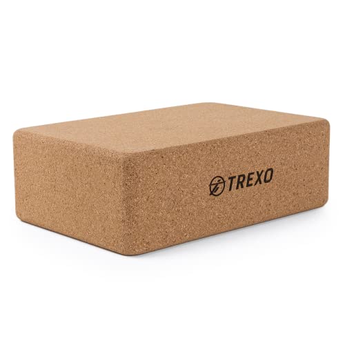 TREXO Natural Cork Yoga Cube mit Stable Pilates Practice Support Meditation Organic Block High Quality Block YB-75 von TREXO