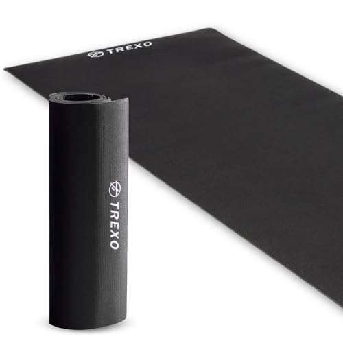 TREXO Strapazierfähige PVC-Yogamatte 61 x 183 cm 6 mm dick schwarz für Heimübungsverein Pilatesmatte Stretching Gymnastik YM-C01P von TREXO