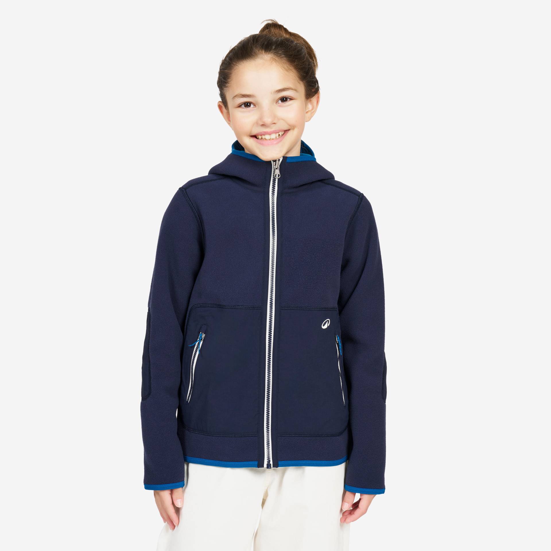 Fleecejacke Segeln Kinder warm wendbar 500 marineblau/blau von TRIBORD