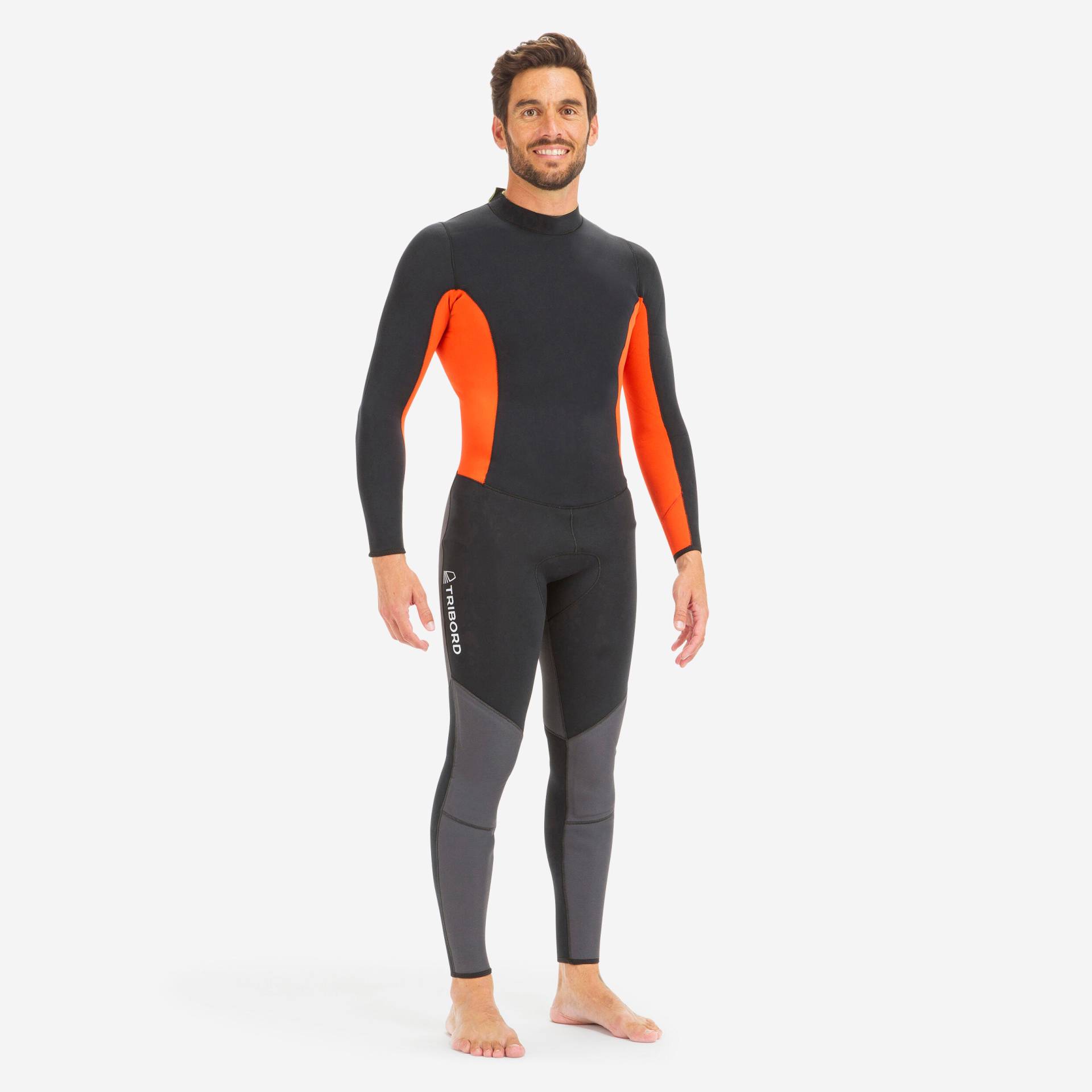 Neoprenanzug Segeln Jolle Katamaran Herren 500 3/2 mm schwarz/orange von TRIBORD