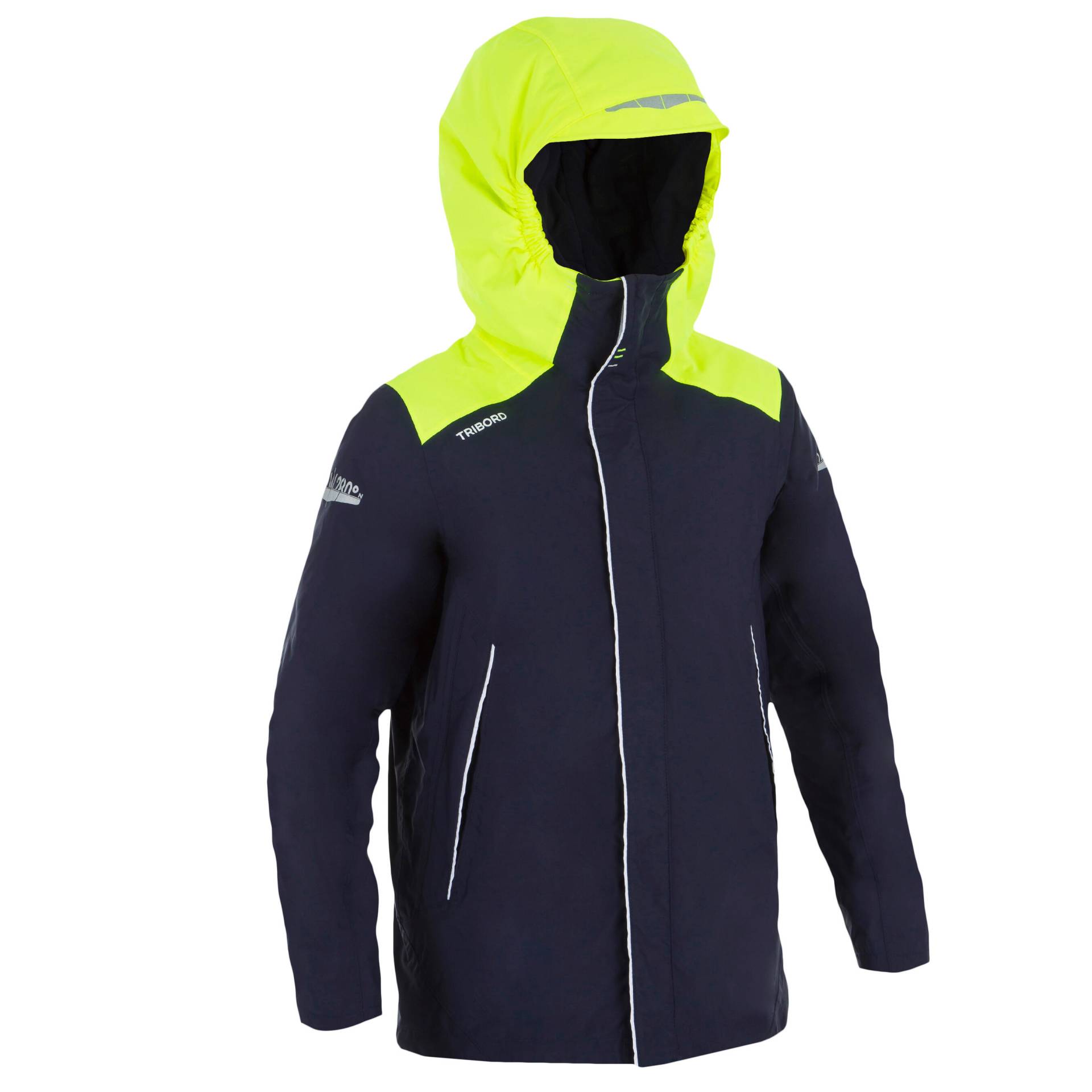 Segeljacke Kinder 100 winter warm wasserdicht blau/gelb von TRIBORD