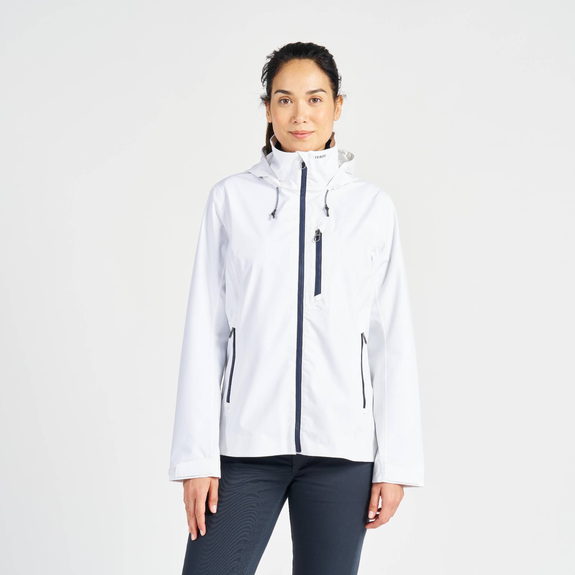 Regenjacke Segeln Damen wasserdicht winddicht - Sailing 300 weiss von TRIBORD