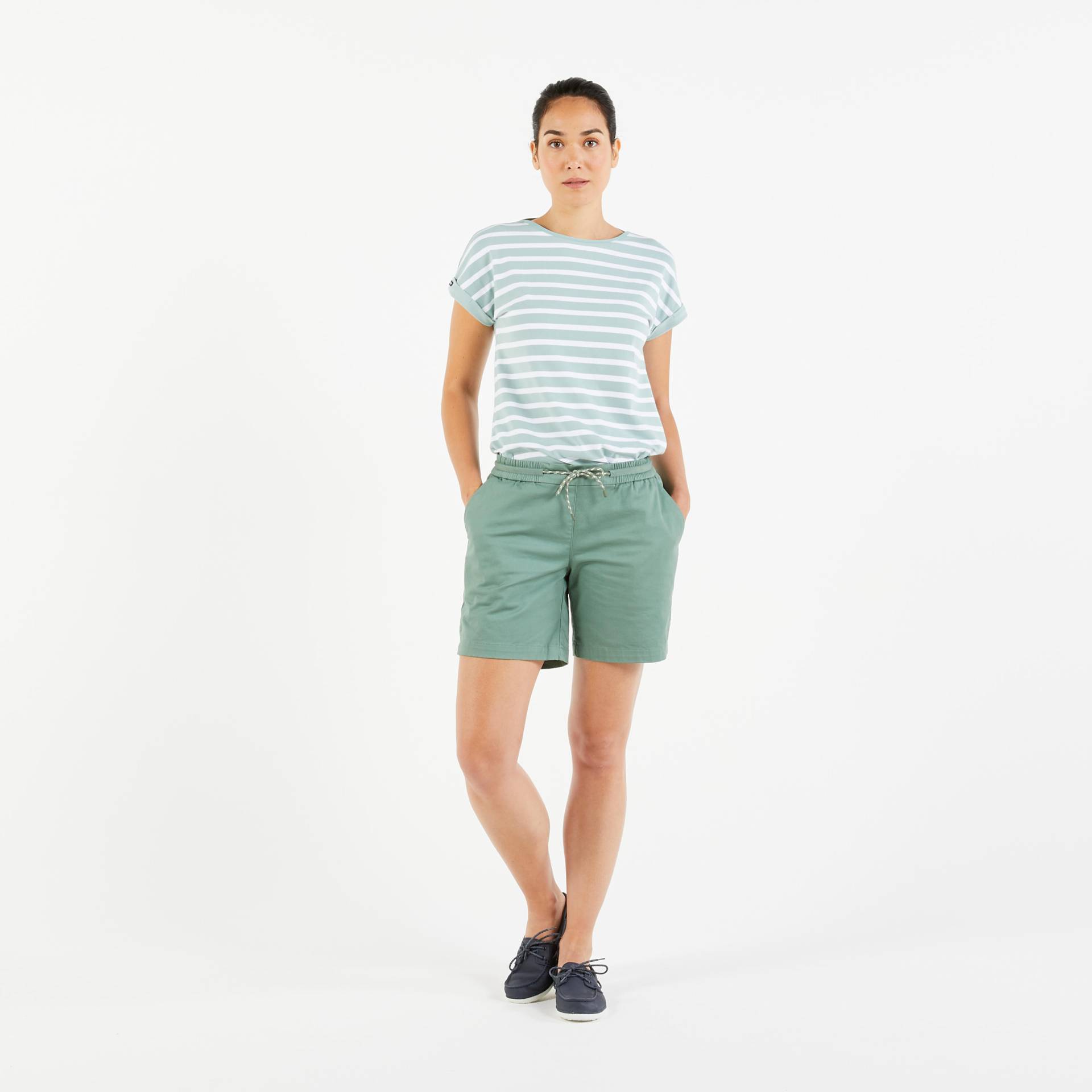 Segelshorts Damen - Sailing 100 khaki von TRIBORD