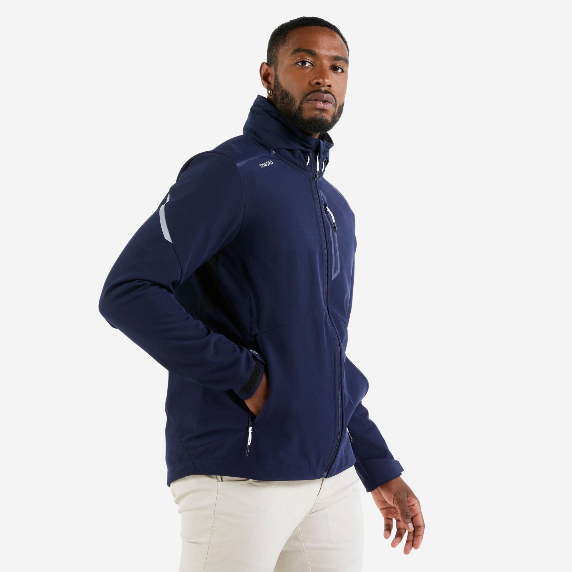 Softshelljacke Segeln Herren winddicht 500 marineblau von TRIBORD
