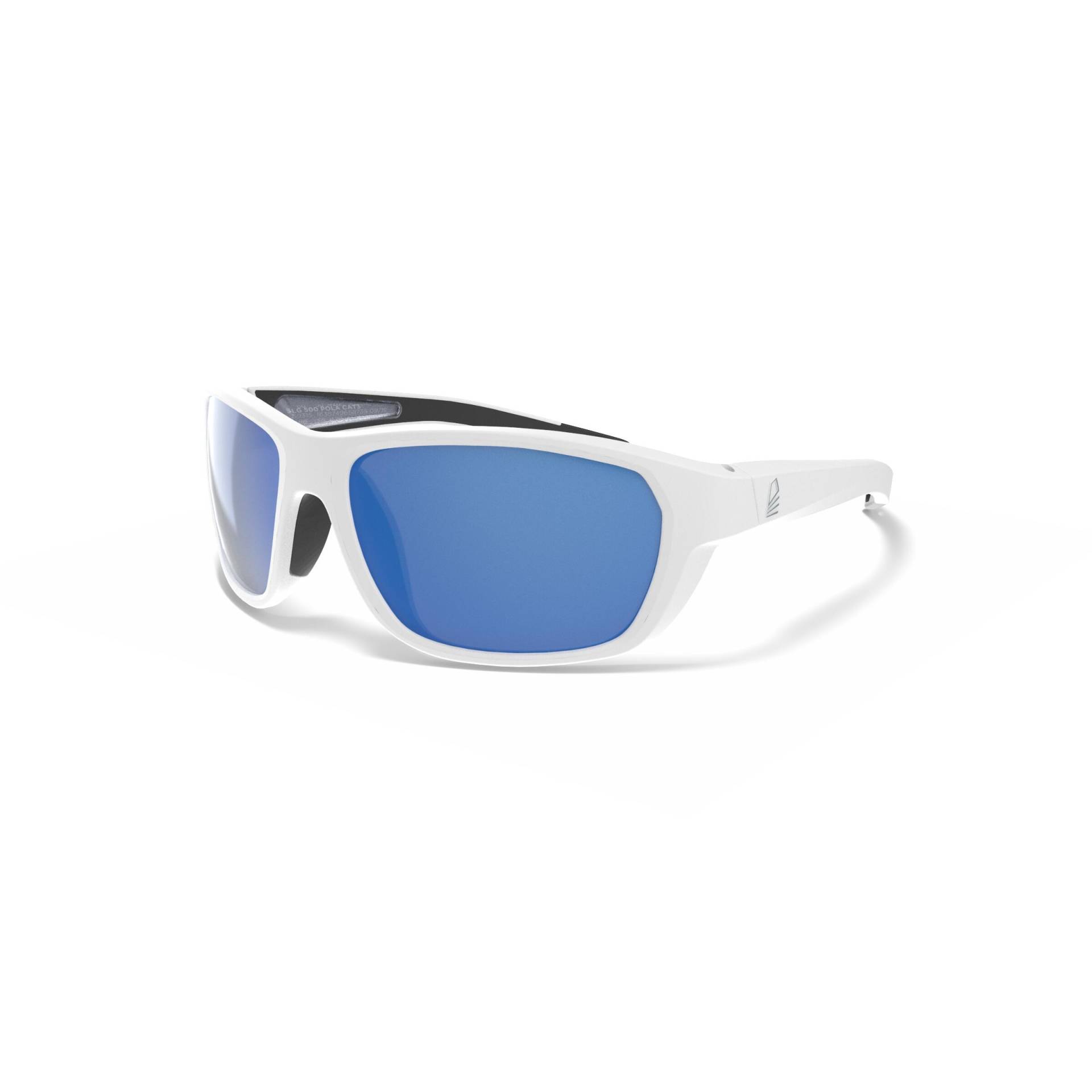 Sonnenbrille Segeln Damen/Herren S polarisierend schwimmfähig - 500 weiss/blau von TRIBORD