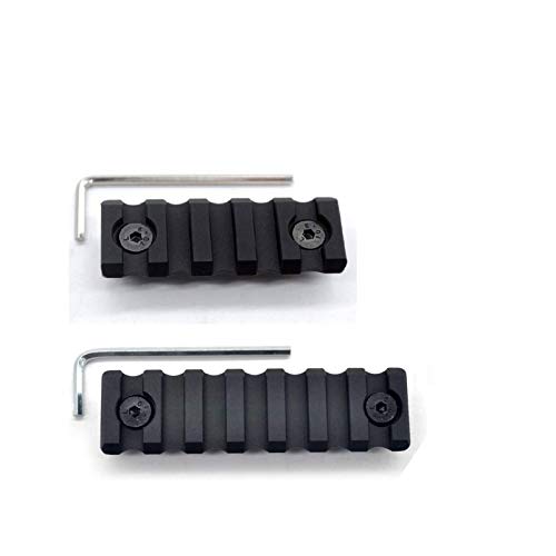 TRIROCK 2-Pack Universal 5 Slots(2.2 Inch) & 7 Slots(2.95 Inch) Picatinny Rail Section with dual Interface Compatible of Both KeyMod and M-LOK handguard Rail System- Black von TRIROCK