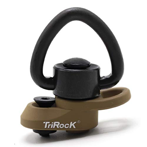 TRIROCK Keymod Sling Swivel Heart-Shape Loop with Push Button TAN/FDE QD Base & Sling Mount with a Hole for Snap Clip Hook Spring von TRIROCK