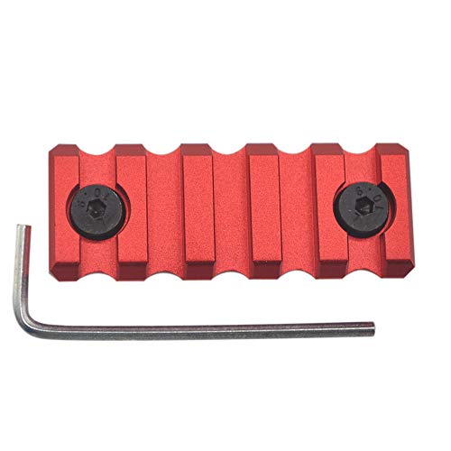TRIROCK Picatinny Rail Section 2.2 Inch 5 Slot Red Color with Dual Interface for Both Keymod & M-lok Rail Mount System von TRIROCK