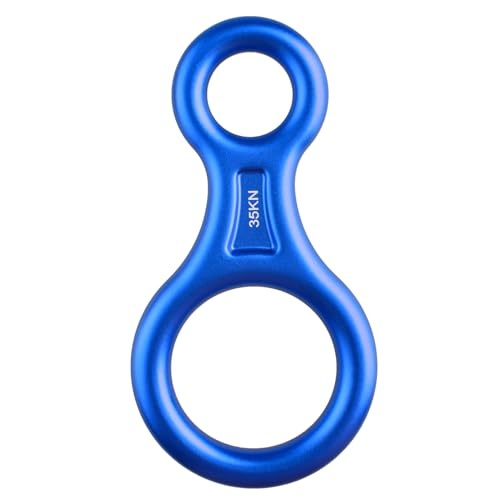 TRIWONDER 35kN Abseilachter, Abseilgerät Klettern 8 Descender für Seildurchmesser 8-13 mm (Blau) von TRIWONDER