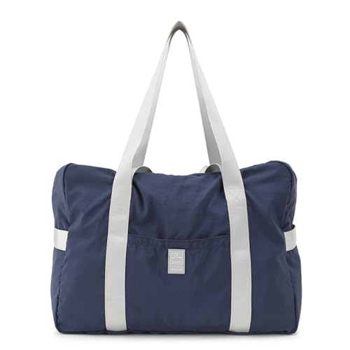 TRIWONDER Faltbare Reisetasche für Damen Herren Handgepäck Tasche Große Weekender Bag Sporttasche für Reisen Sport Camping Urlaub (04 Marineblau, 27L) von TRIWONDER