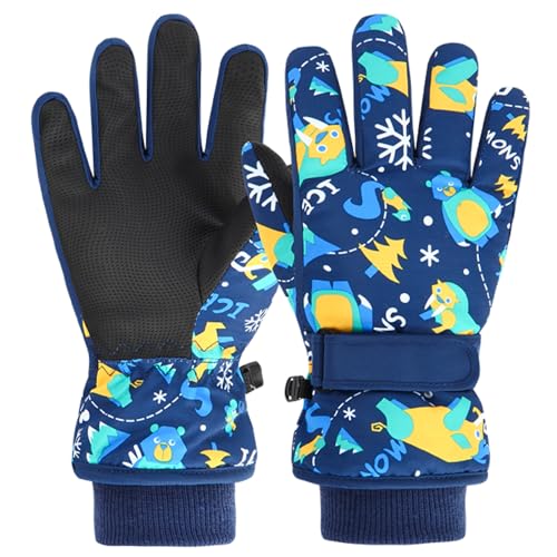 TRIWONDER Kinder Skihandschuhe, Winddichte Handschuhe, Warme Winterhandschuhe für Outdoor Sports Snowboard Skifahren (Blau, M) von TRIWONDER