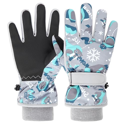 TRIWONDER Kinder Skihandschuhe, Winddichte Handschuhe, Warme Winterhandschuhe für Outdoor Sports Snowboard Skifahren (Grau, L) von TRIWONDER