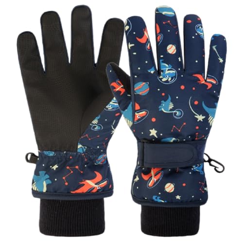 TRIWONDER Kinder Skihandschuhe, Winterhandschuhe, Kalt Wetter Handschuhe für Junge und Mädchen (C - Marineblau, L (9-13 Jahre)) von TRIWONDER