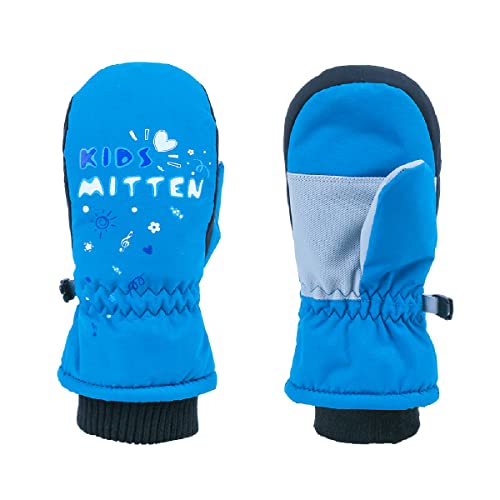 TRIWONDER Fäustlinge für Kinder, atmungsaktiv und Winddicht, Skihandschuhe Thermo Winterhandschuhe für Jungen und Mädchen (Blau, XXS (3-5 Jahre alt)) von TRIWONDER