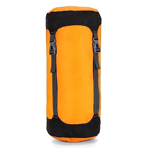 TRIWONDER Kompressionssack Wasserabweisend und Ultraleichte, Schlafsack Aufbewahrungstasche mit Staubklappe für Schlafsack Rucksackreisen, Wandern, Camping, Reisen (S, B - Orange) von TRIWONDER