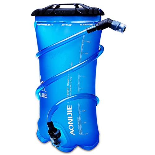 TRIWONDER Trinkblase 1,5L 2L 3L, Trinksystem BPA frei leichte Wasserblase Hydration Blase mit Trinkschlauch für Laufen, Wandern, Radfahren (2L (TPU)) von TRIWONDER