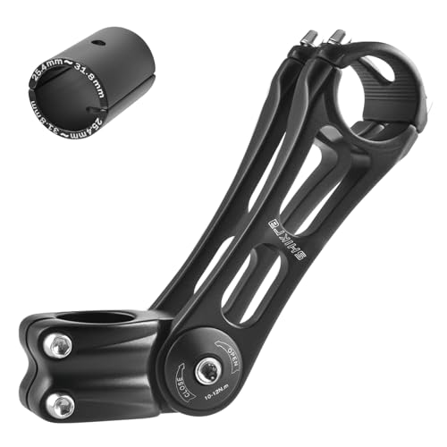 TRIWONDER Verstellbarer Lenkervorbau ±85° Aluminium 25,4/31,8 mm - 90/110/145 mm Fahrradlenker Vorbau für MTB, Rennrad, BMX (Für 25,4 mm Lenker (31,8 mm Vorbau + 25,4 mm Shim), 25.4 x 110mm) von TRIWONDER